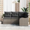 vidaXL Gartensofa-set 4 pcs Grau Poly-Rattan