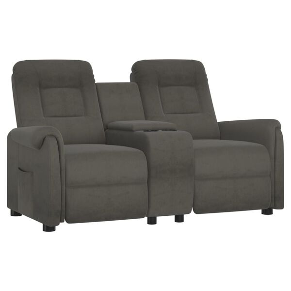 vidaXL 2-Sitzer Massagesessel mit Getr&auml;nkehalter Dunkelgrau