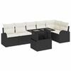 vidaXL Gartensofa-set 7 stk. Schwarz und Creme Poly-Rattan