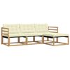 vidaXL Outdoor-Sofagarnitur mit Kissen 4 pcs Wei&szlig; und Creme