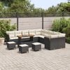 vidaXL Gartensofa-set 14 pcs Schwarz Poly-Rattan