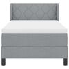 vidaXL Boxspringbett mit Matratze Hellgrau 190 x 90 cm Polyester