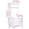 vidaXL Garderobenst&auml;nder Graues Sonoma 75 x 34 x 184 cm Holzwerkstoff