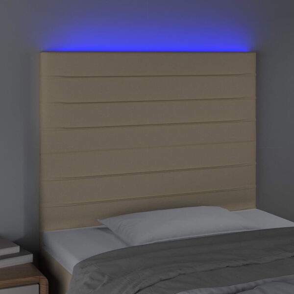 vidaXL LED Kopfteil Creme 80x5x118/128 cm Stoff