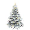 vidaXL K&uuml;nstlicher Weihnachtsbaum mit 150 LEDs Wei&szlig; 150 cm PE und PVC