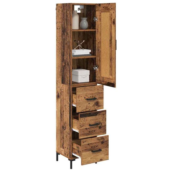 vidaXL Highboard Altholz 34,5 x 34 x 180 cm Holzwerkstoff