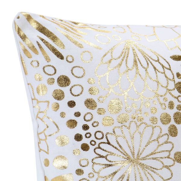 vidaXL Kissen 2 Stk. Foliendruck Wei&szlig; und Golden 40 x 40 cm Baumwolle