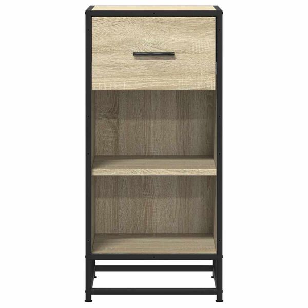 vidaXL Sideboard Sonoma-Eiche 35,5x35x76 cm Holzwerkstoff und Metall