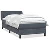 vidaXL Boxspringbett mit Matratze Dunkelgrau 90x210 cm Samt