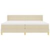 vidaXL Boxspringbett mit Matratze Creme 200 x 200 cm Polyester