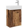 vidaXL Badezimmer Waschtischunterschrank mit Wasserhahn Altholz