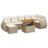 vidaXL 8-tlg. Garten-Sofagarnitur mit Kissen Beige Poly Rattan