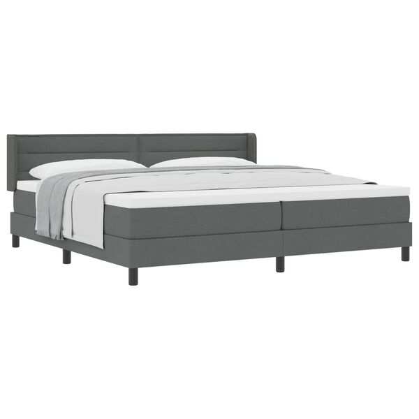 vidaXL Boxspringbett mit Matratze Dunkelgrau 200 x 200 cm Stoff