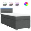 vidaXL Boxspringbett mit Matratze Dunkelgrau 100x200 cm Stoff
