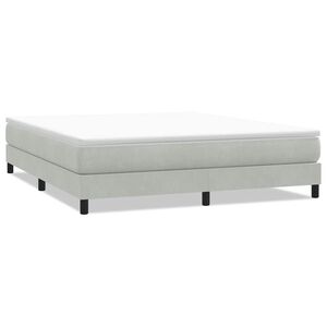 vidaXL Boxspringbett ohne Matratze Hellgrau 180x210 cm Samt