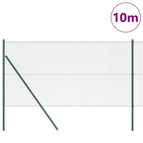 vidaXL Zaunpfosten Gr&uuml;n 10 x 1,4 m (19 x 19 mm Drahtgewebe)