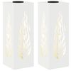 vidaXL Solar LED Weg Licht 2 Stk. Warmes Wei&szlig; 18 x 18 x 50 cm
