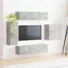 vidaXL TV-Wandregal-Set Wandmontiert 6 pcs Beton Grau