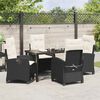 vidaXL Garten Essgruppe mit Kissen 5 pcs Schwarz Poly-Rattan