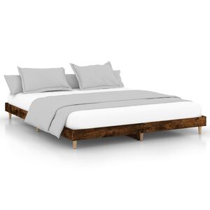 vidaXL Bettgestell ohne Matratze R&auml;uchereiche 140x200 cm Holzwerkstoff