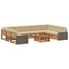 vidaXL Outdoor-Sofagarnitur 10 pcs Natur und Beige Massivholz Akazie