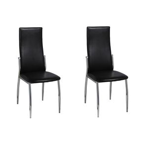 vidaXL Esszimmerst&uuml;hle 2 Stk. Schwarz Kunstleder