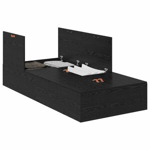 vidaXL Aufbewahrungsbettgestell Schwarz Eichen-Optik 80 x 200 cm