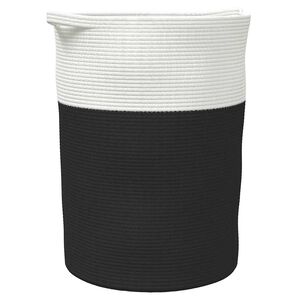 vidaXL Aufbewahrungskorb Schwarz und Wei&szlig; 49x65 cm Baumwolle