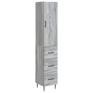 vidaXL Schrankset 2 stk. 33 x 34,5 x 90 cm Holzwerkstoff Sonoma-Grau
