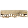 vidaXL Outdoor-Sofagarnitur mit Kissen 9 pcs Wei&szlig; und Beige