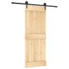 vidaXL Schiebet&uuml;r Nat&uuml;rlich und Schwarz 80 x 210 cm Massivkiefer