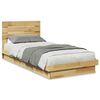 vidaXL Massivholzbett mit Kopfteil ohne Matratze 75x190 cm Eichenholz