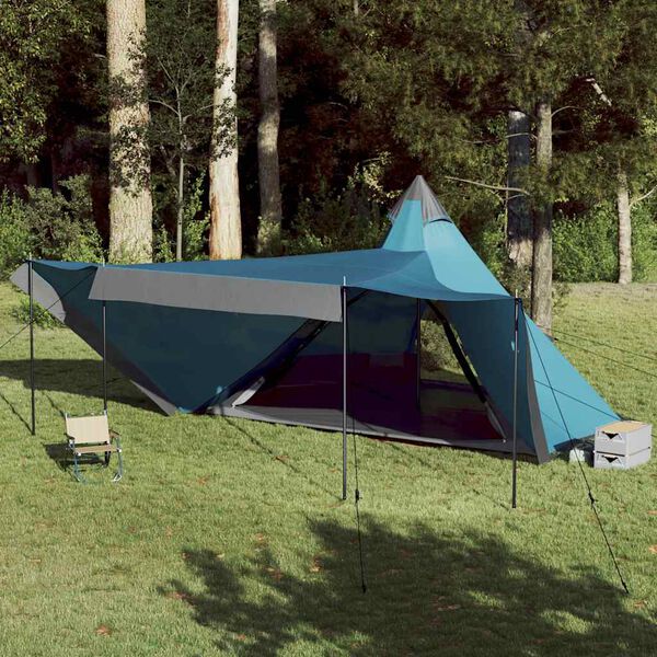 vidaXL Tipi-Familienzelt 8 Personen Blau Wasserdicht