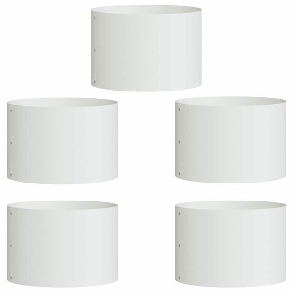vidaXL Pflanzenring 5 pcs Wei&szlig; 30 x 30 x 20 cm Kaltgewalzter Stahl