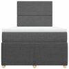vidaXL Boxspringbett mit Matratze Dunkelgrau 120x190 cm Stoff