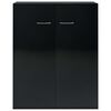 vidaXL Sideboard Hochglanz-Schwarz 60x30x75 cm Holzwerkstoff
