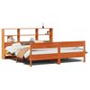 vidaXL Massivholzbett mit Regal ohne Matratze Wachsbraun 180x200 cm