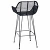 vidaXL Barstuhl 2 pcs Schwarz 55 x 52 x 92 cm Rattan und Eisen