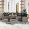 vidaXL Garten-Sofa-Set mit Kissen mit Speicher mit Kissen 9 pcs Grau