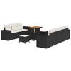 vidaXL Gartensofa-set 10 stk. Schwarz Poly-Rattan