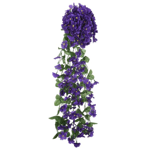 vidaXL Weihnachtskr&auml;nze Blumen 3 Stk. Dunkellila 85 cm