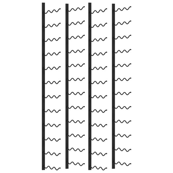 vidaXL Wand-Weinregale für 72 Flaschen 2 Stk. Schwarz Eisen