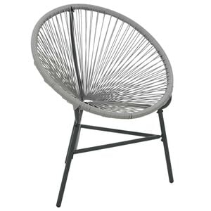 vidaXL Garten-Mondstuhl Poly-Rattan Grau