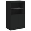 vidaXL Sideboard mit LED-Leuchten Schwarz 181,5x37x100 cm