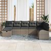 vidaXL Sofa Set mit Kissen mit Speicher Grau Poly-Rattan