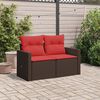 vidaXL Gartensofa mit Kissen 2-Sitzer Braun Poly Rattan