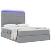 vidaXL Bett mit Stauraum und LED Hellgrau 140 x 190 cm Polyester