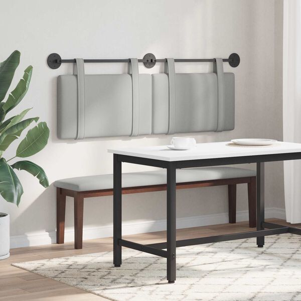 vidaXL H&auml;ngevorderseite Wandmontiert Wolkengrau 130 x 55 x 5 cm Stoff