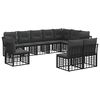 vidaXL Outdoor-Sofagarnitur Schwarz Polyester