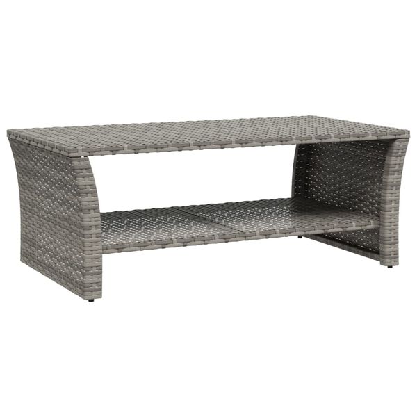 vidaXL Couchtisch Grau 100x50x40 cm Poly Rattan